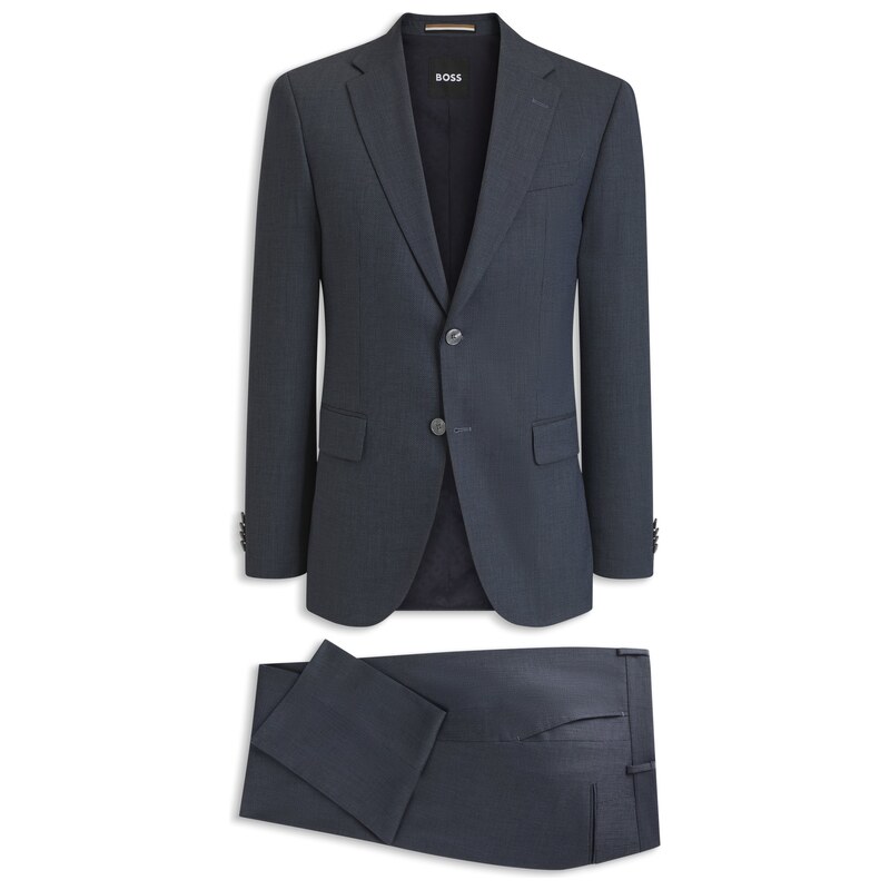 BOSS Two-piece suit in micro-patterned stretch fabric