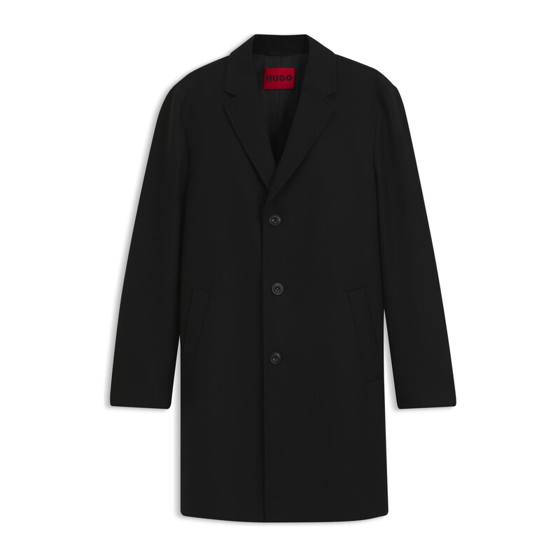 HUGO Buttoned coat in a virgin-wool blend