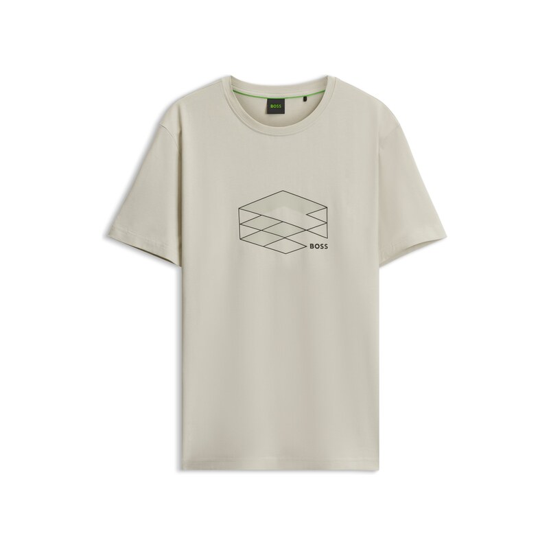 BOSS Stretch-cotton T-shirt with graphic print