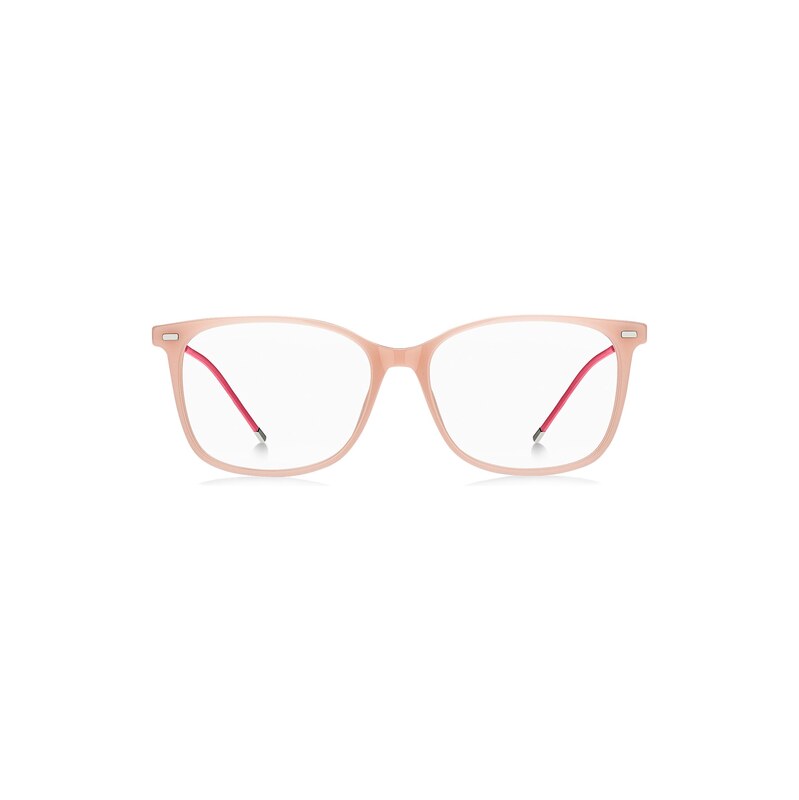 BOSS Pink-acetate optical frames with branded chain