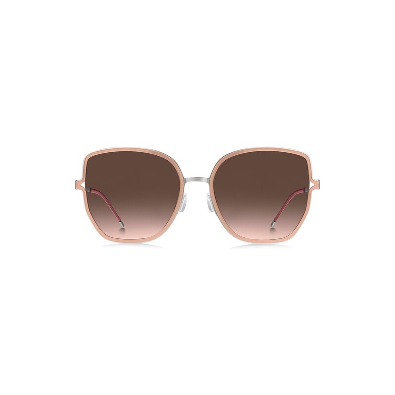 BOSS Nude-frame sunglasses with forked temples and branded chain