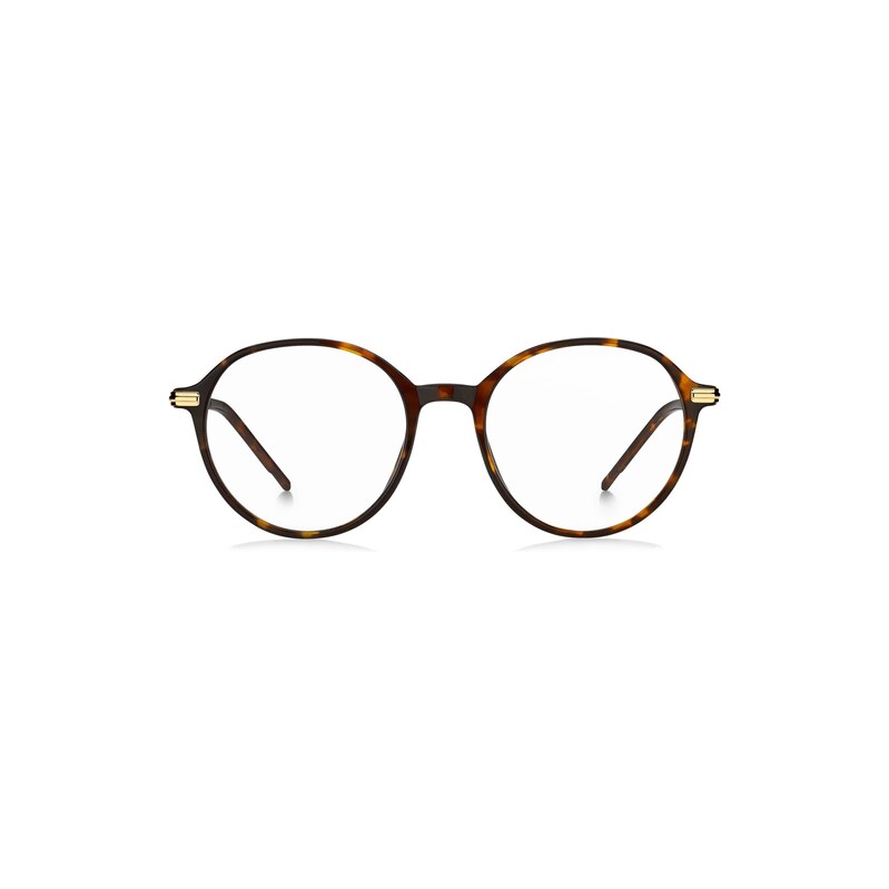 BOSS Round Havana-acetate optical frames with gold-tone temples