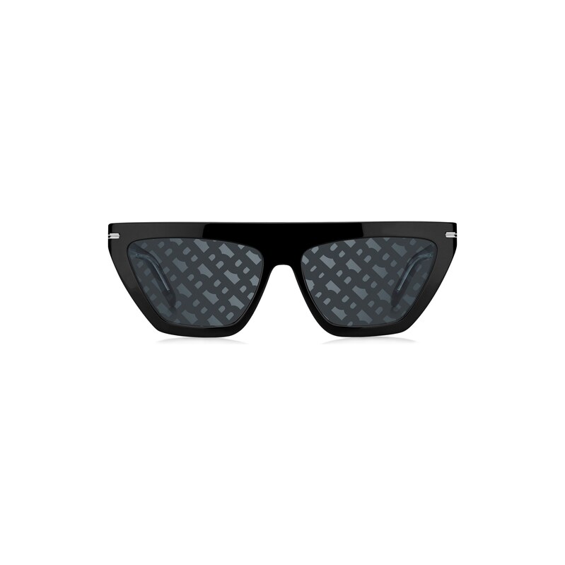 BOSS Black-acetate sunglasses with monogram-patterned lenses