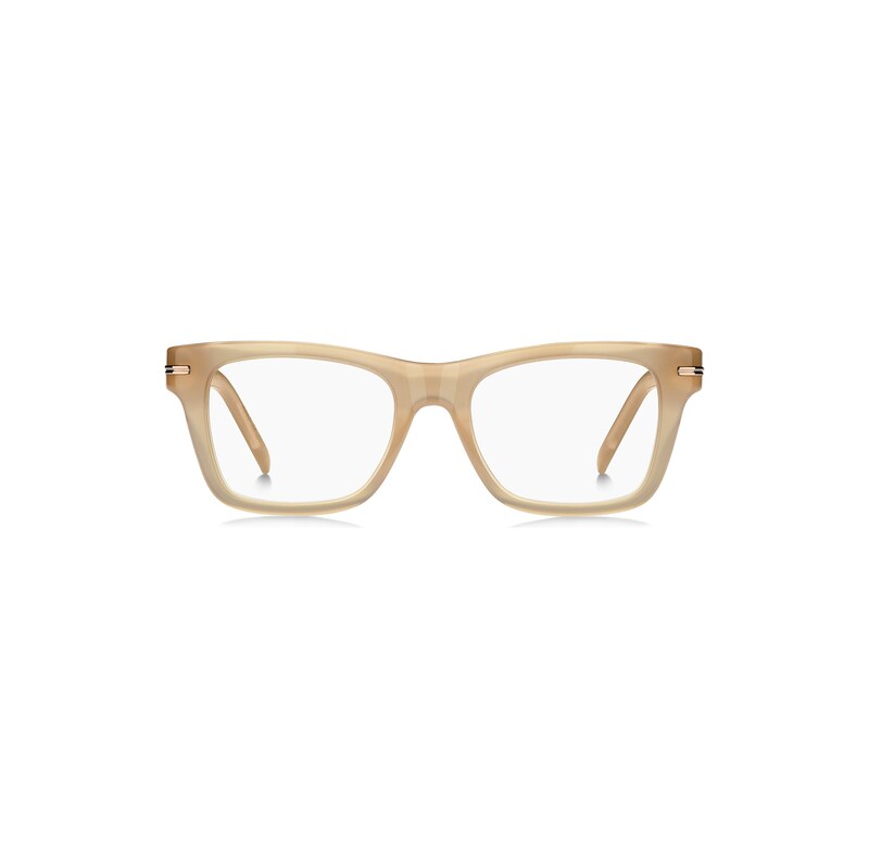 BOSS Beige-acetate optical frames with signature gold-tone