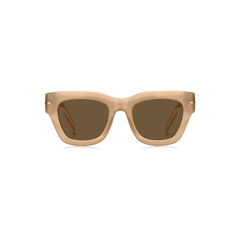 BOSS Beige-acetate sunglasses with signature gold-tone detail