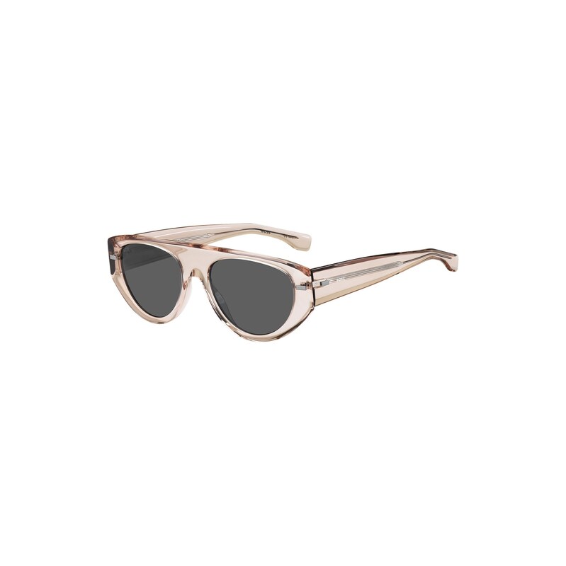 BOSS Translucent pink bio-acetate sunglasses with patterned