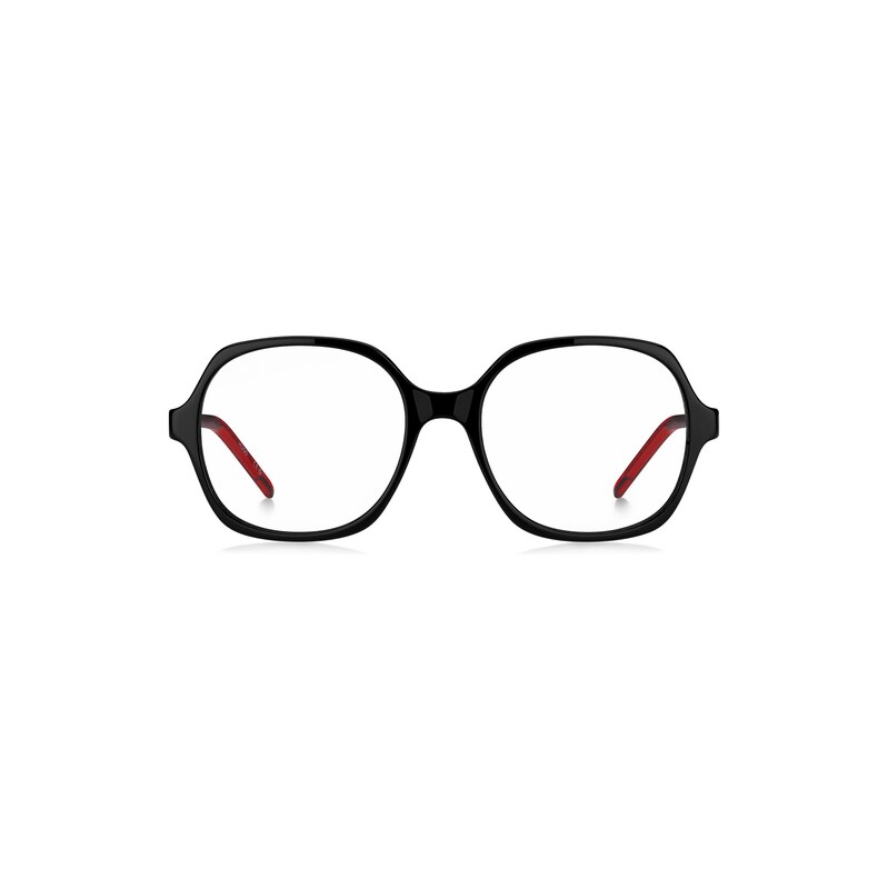 HUGO Black-acetate optical frames with signature-red layered
