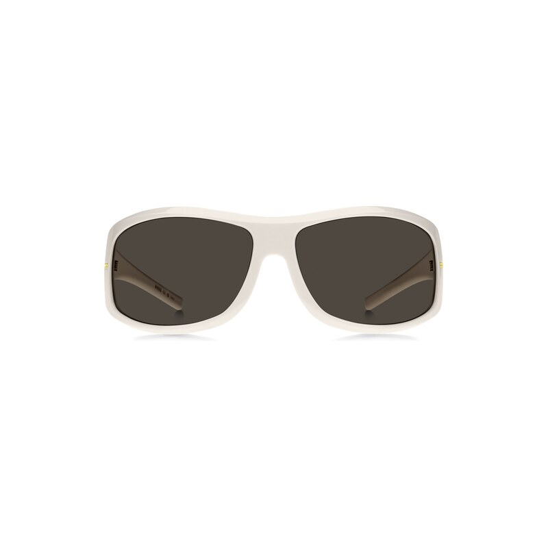 BOSS Mask-style sunglasses in white with gold-tone hardware