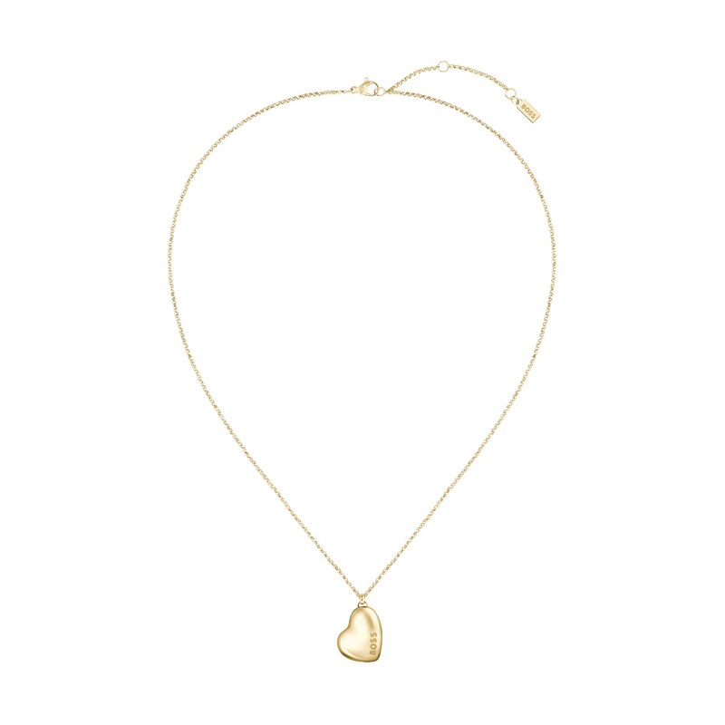 BOSS Gold-tone necklace with heart-shaped pendant