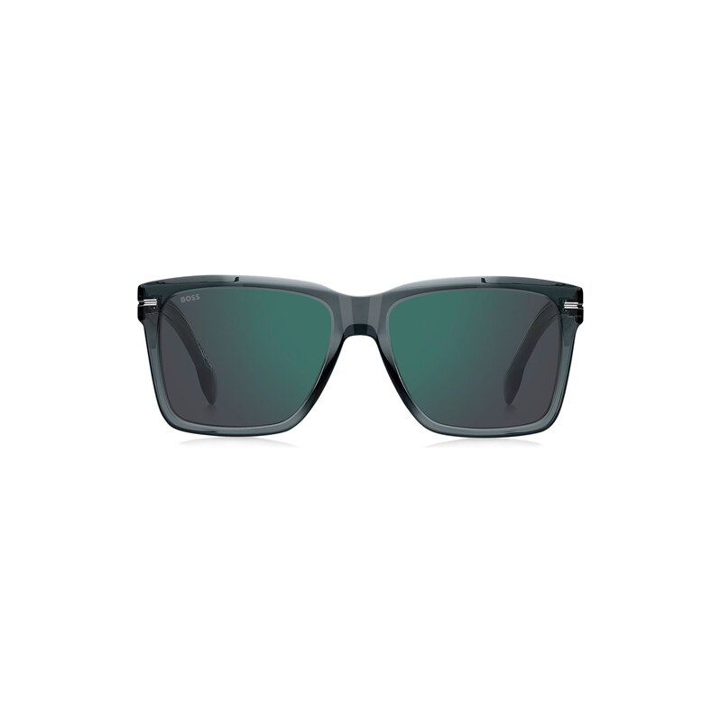 BOSS Grey-acetate sunglasses with silver-tone trims