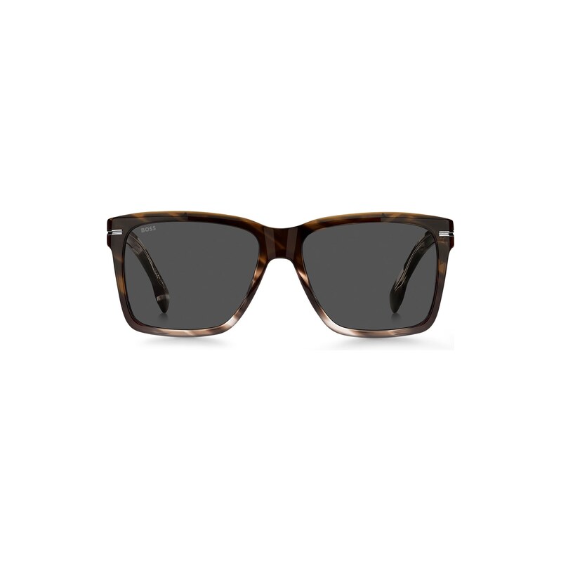 BOSS Patterned-acetate sunglasses with silver-tone trims