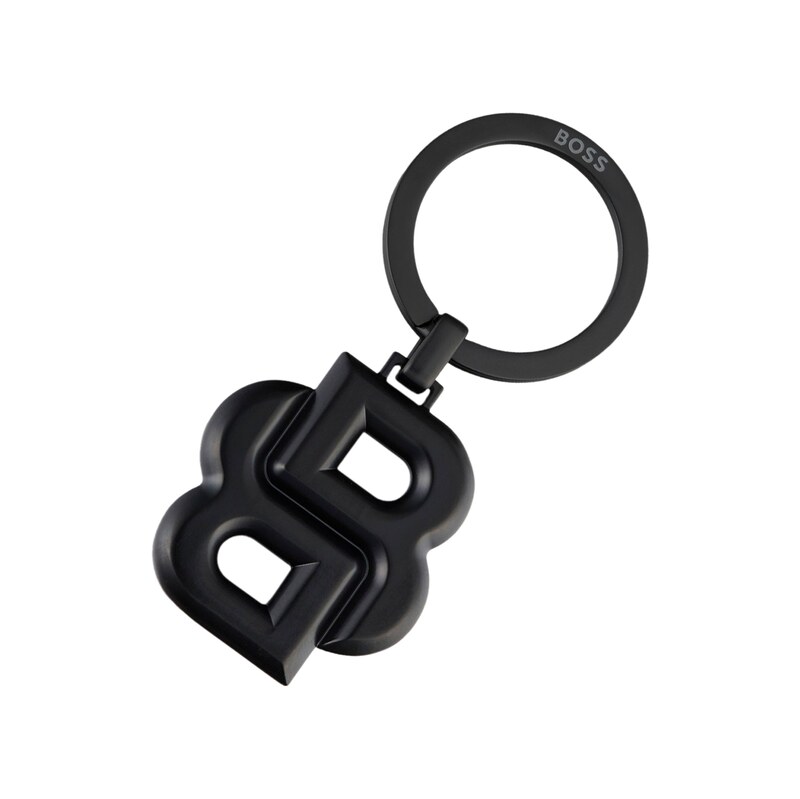BOSS Key ring with matte-black Double B monogram