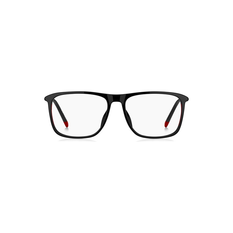 HUGO Black-acetate optical frames with tubular temples