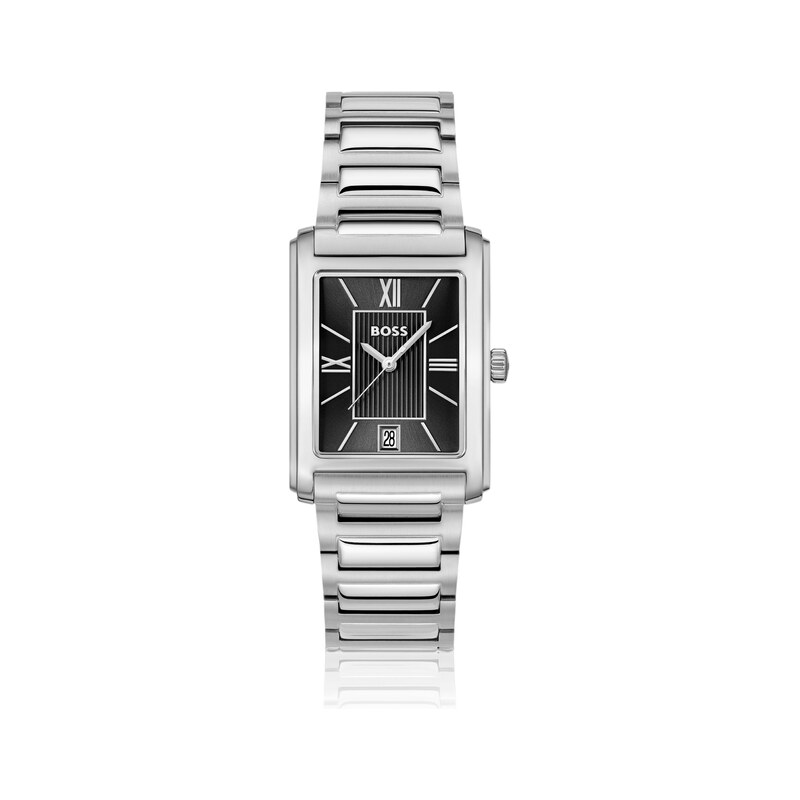BOSS Principle Dress black-dial watch with H-link bracelet