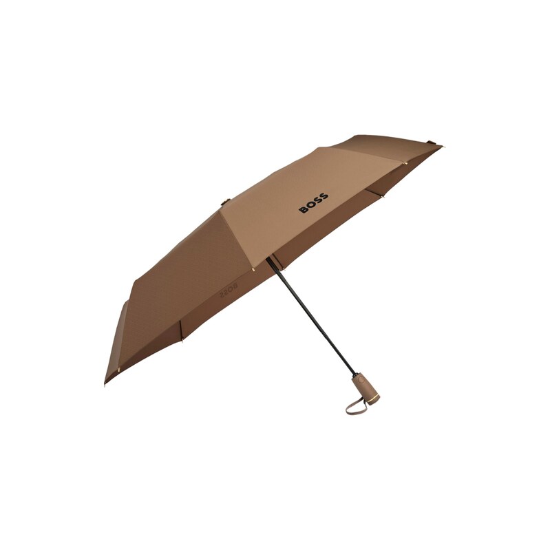 BOSS Monogram-canopy pocket umbrella in camel