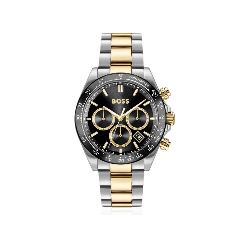 BOSS HERO 2.0 Black-dial chronograph watch with two-tone