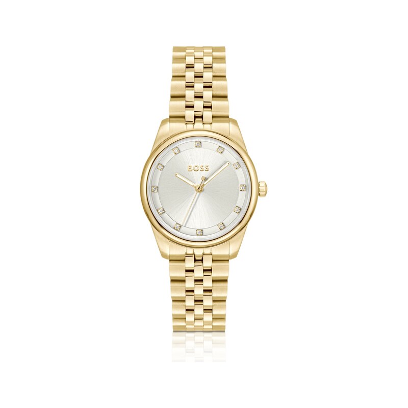 BOSS Graceful Precious crystal-embellished watch in gold-tone