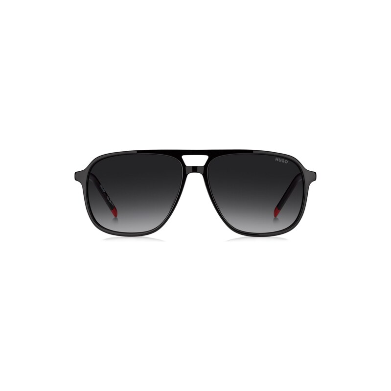 HUGO Black-acetate sunglasses with double bridge
