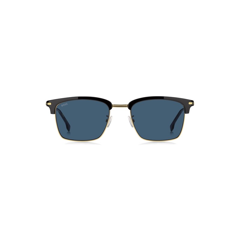 BOSS Blue-lens sunglasses with black and gold-tone frames