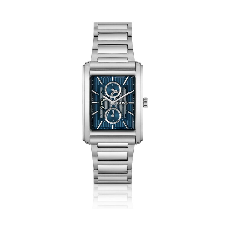 BOSS PRINCIPLE Link-bracelet watch with blue textured skeleton
