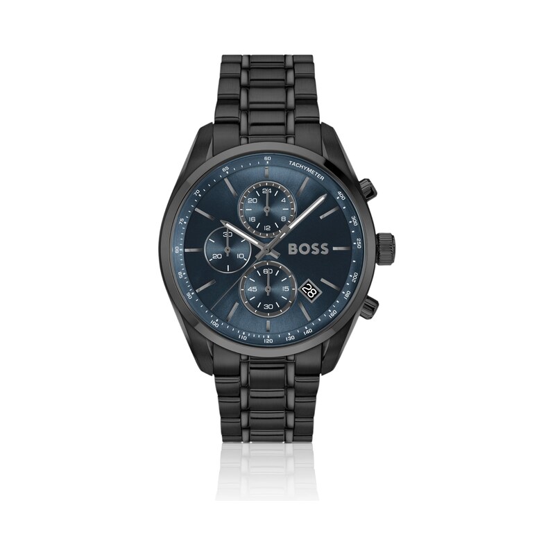 BOSS Grand Prix 44 chronograph watch with blue dial