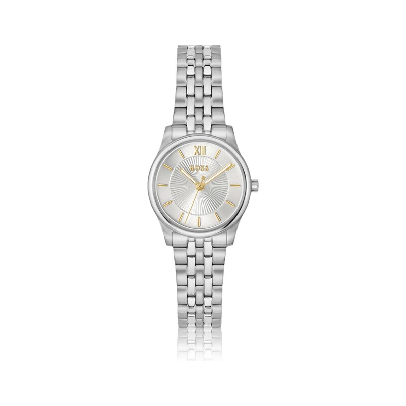 BOSS Graceful silver-tone watch with sunburst-patterned dial