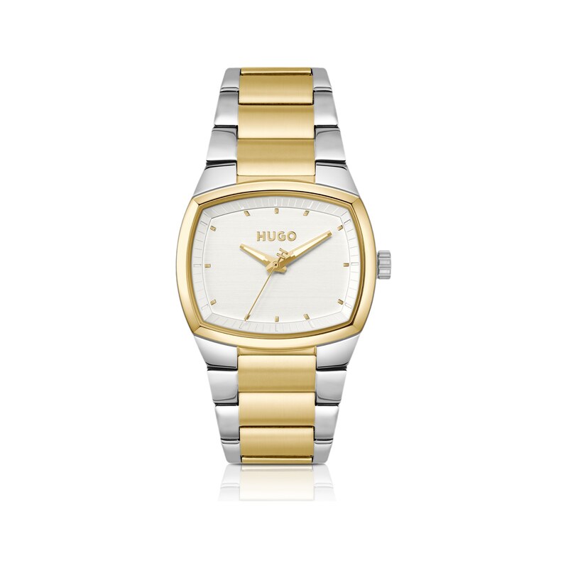 HUGO Telly two-tone watch with retro-inspired case