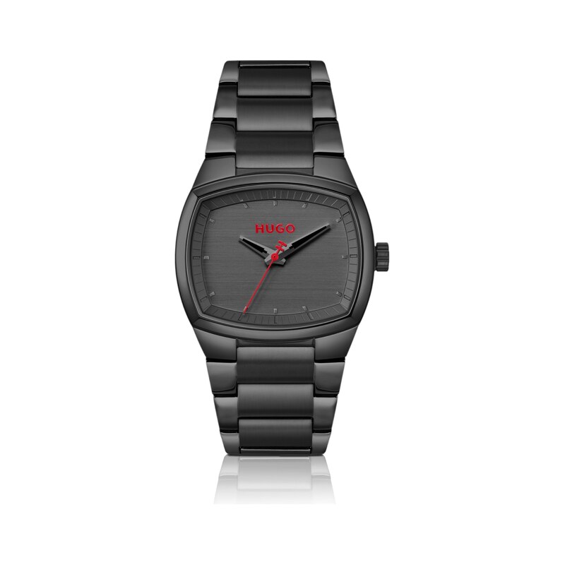 HUGO Telly black-plated watch with retro-shaped case