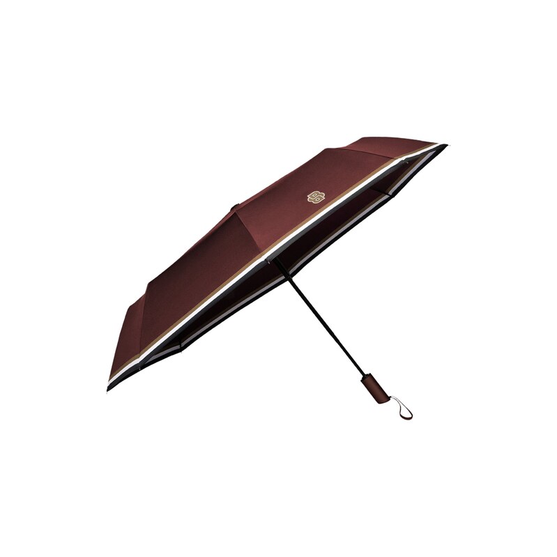 BOSS Burgundy pocket umbrella with Double B and signature
