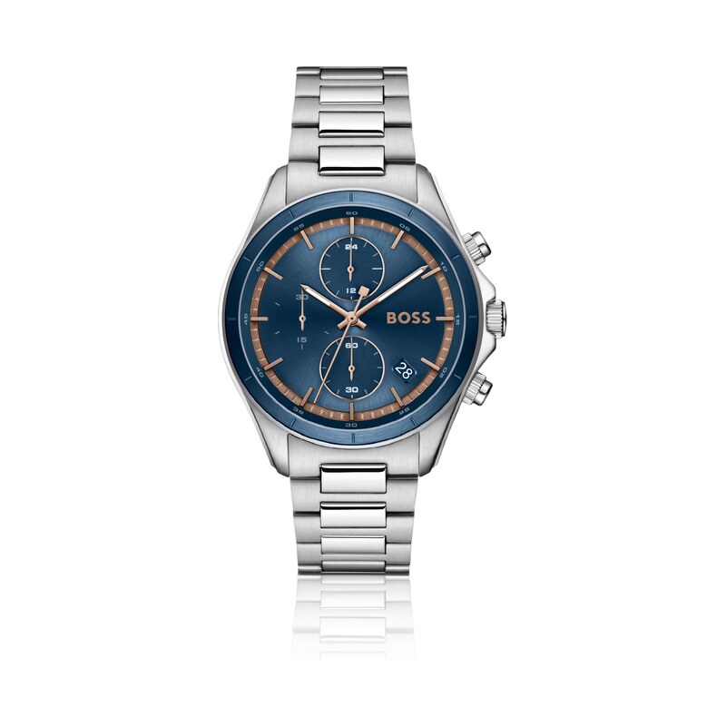 BOSSLETIC stainless-steel watch with blue dial