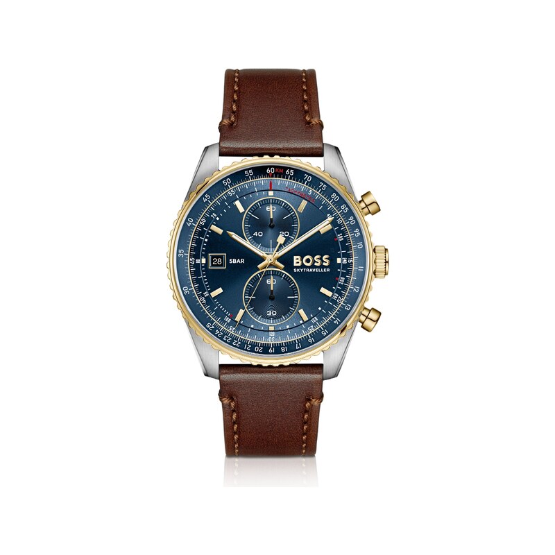 BOSS Skytraveller Pro blue-dial watch with sapphire crystal