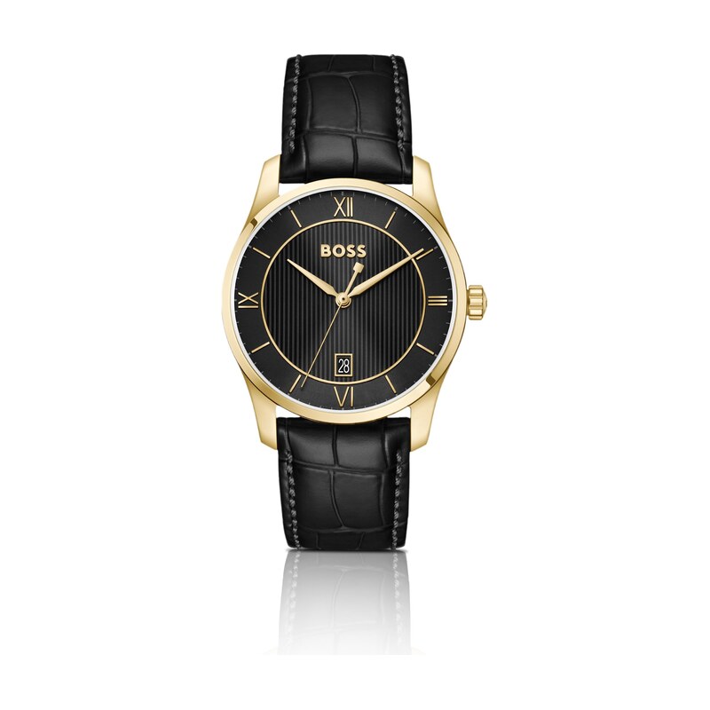 BOSS Principle Prestige watch with black textured dial