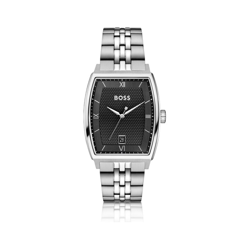 BOSS Principle Ark watch with black textured dial
