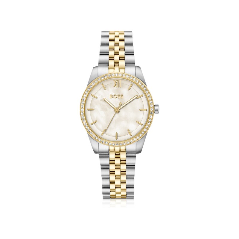 BOSS Graceful two-tone watch with crystal-set bezel