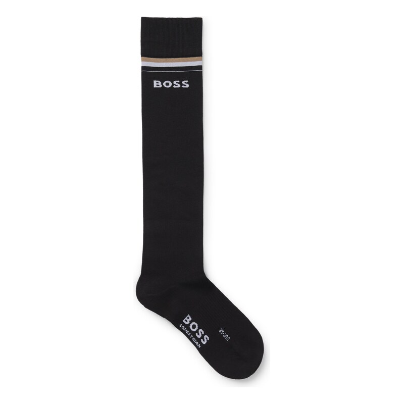 BOSS Equestrian riding socks with logo in cotton blend