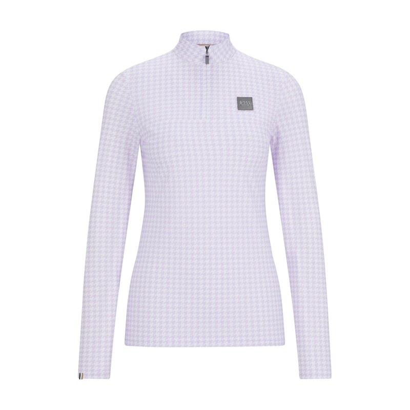 BOSS Equestrian zip-neck training top in breathable stretch
