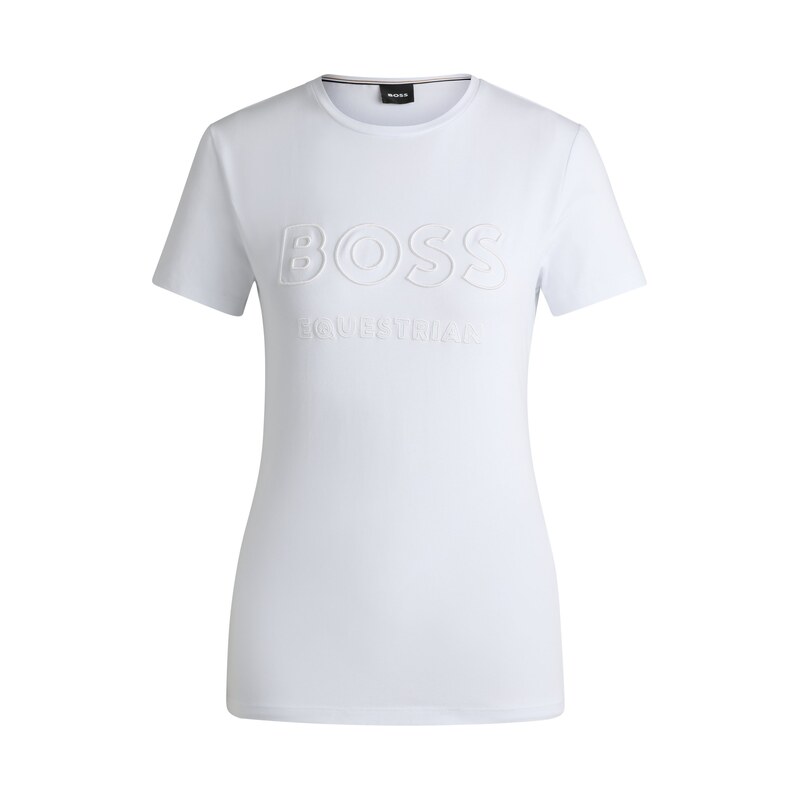 BOSS Equestrian stretch-cotton T-shirt with embroidered logo
