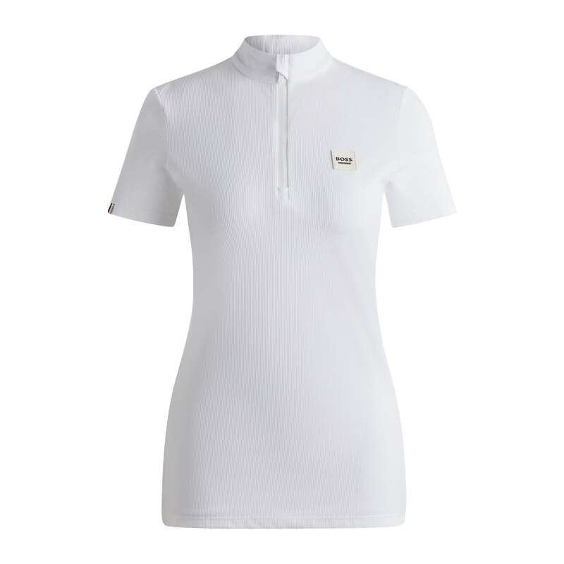 BOSS Equestrian show shirt in ribbed stretch fabric