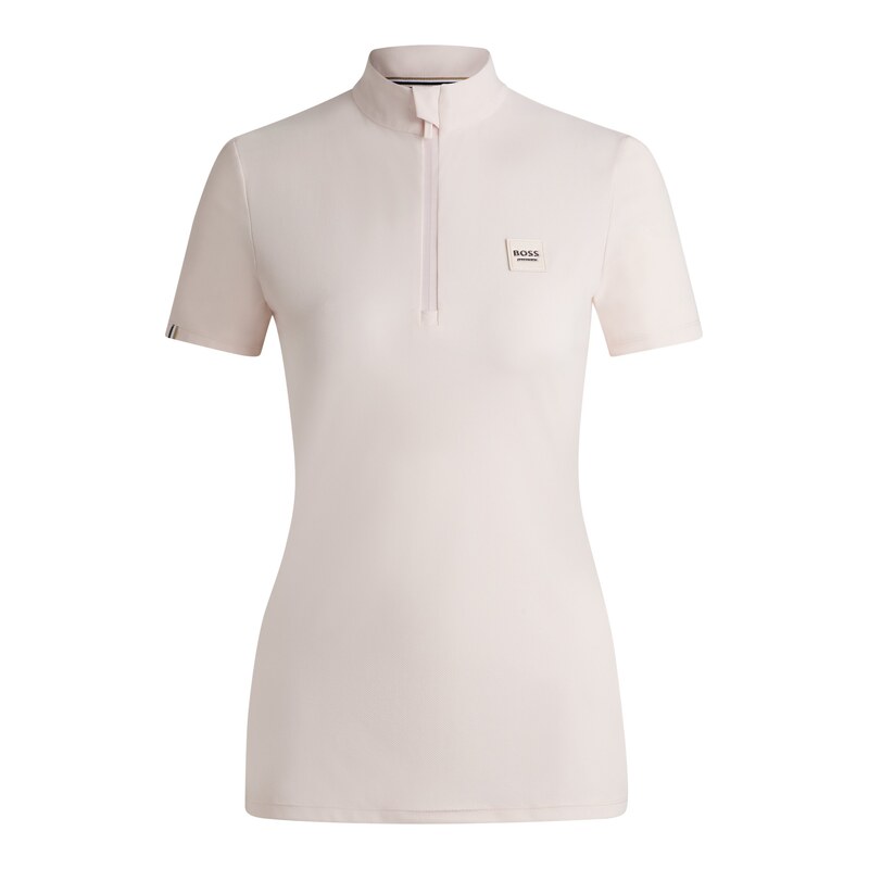 BOSS Equestrian show shirt in ribbed stretch fabric