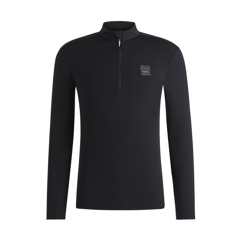 BOSS Equestrian training shirt in stretch fabric with zip