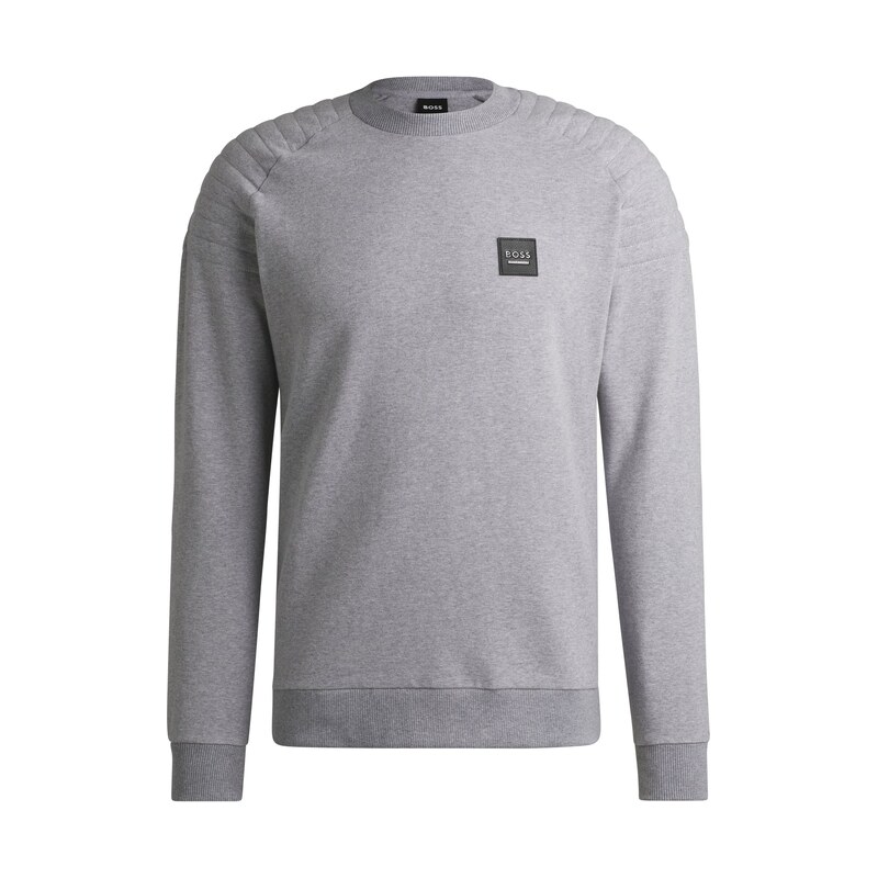 BOSS Equestrian stretch-cotton sweatshirt with shoulder