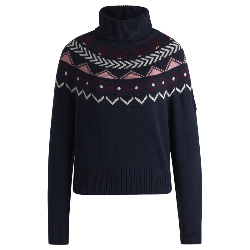 BOSS Equestrian rollneck sweater with knitted pattern