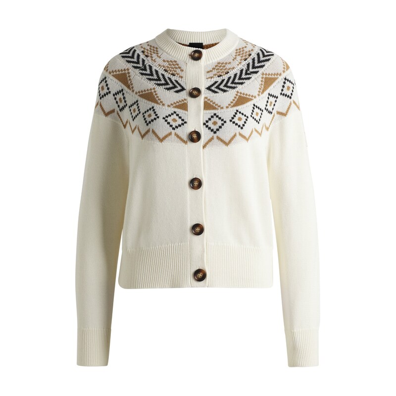 BOSS Equestrian cardigan with knitted pattern