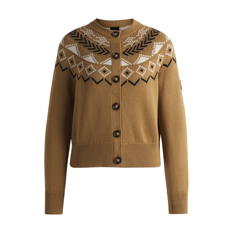 BOSS Equestrian cardigan with knitted pattern
