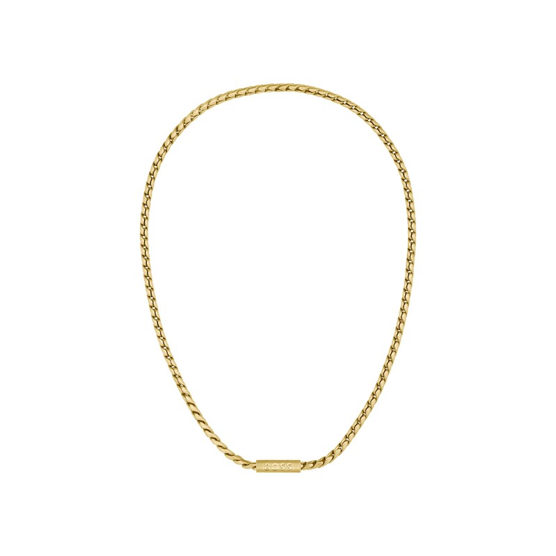 BOSS Gold-tone necklace with braided chain