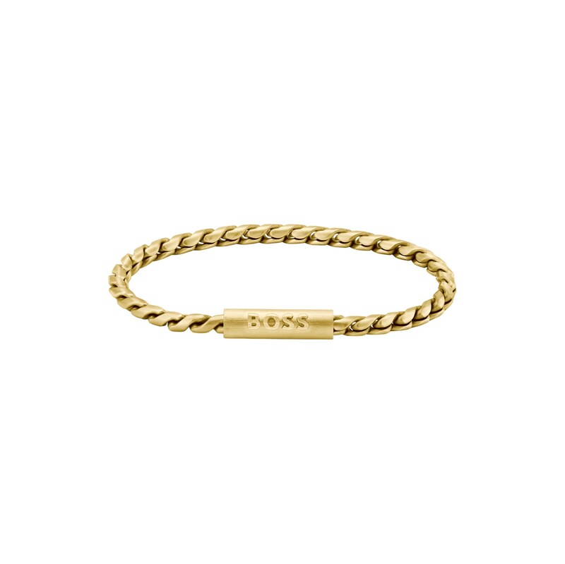 BOSS Gold-tone cuff with braided chain