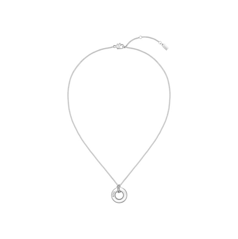 BOSS Silver-tone necklace with logo hoop