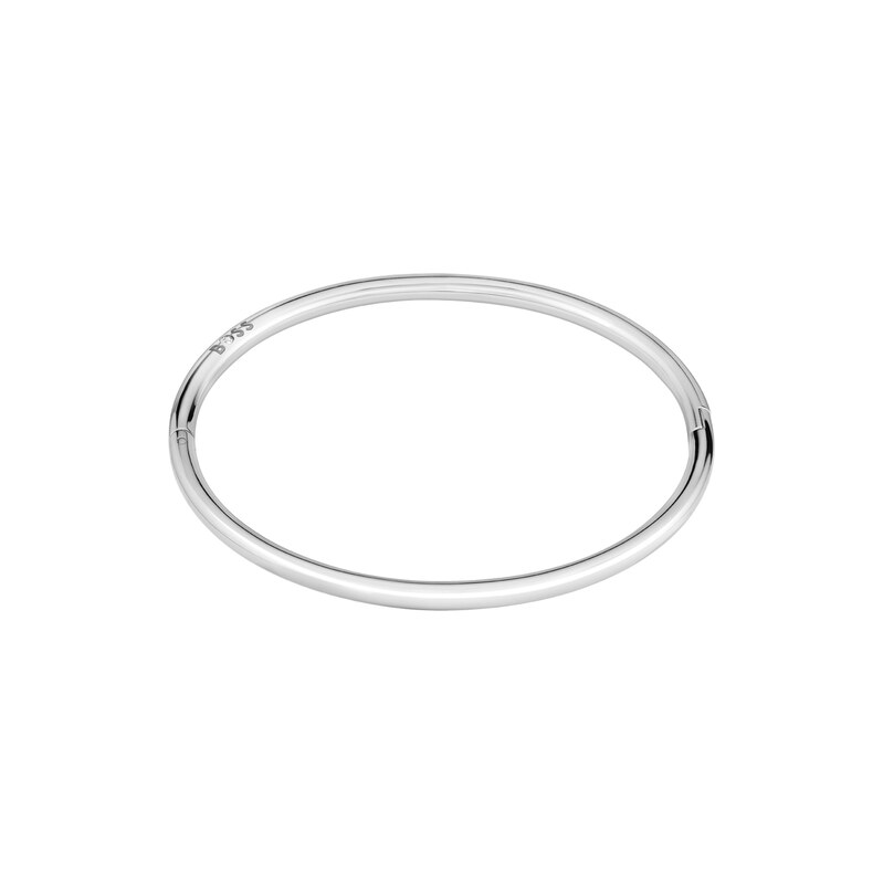 BOSS Silver-tone bangle with logo detail
