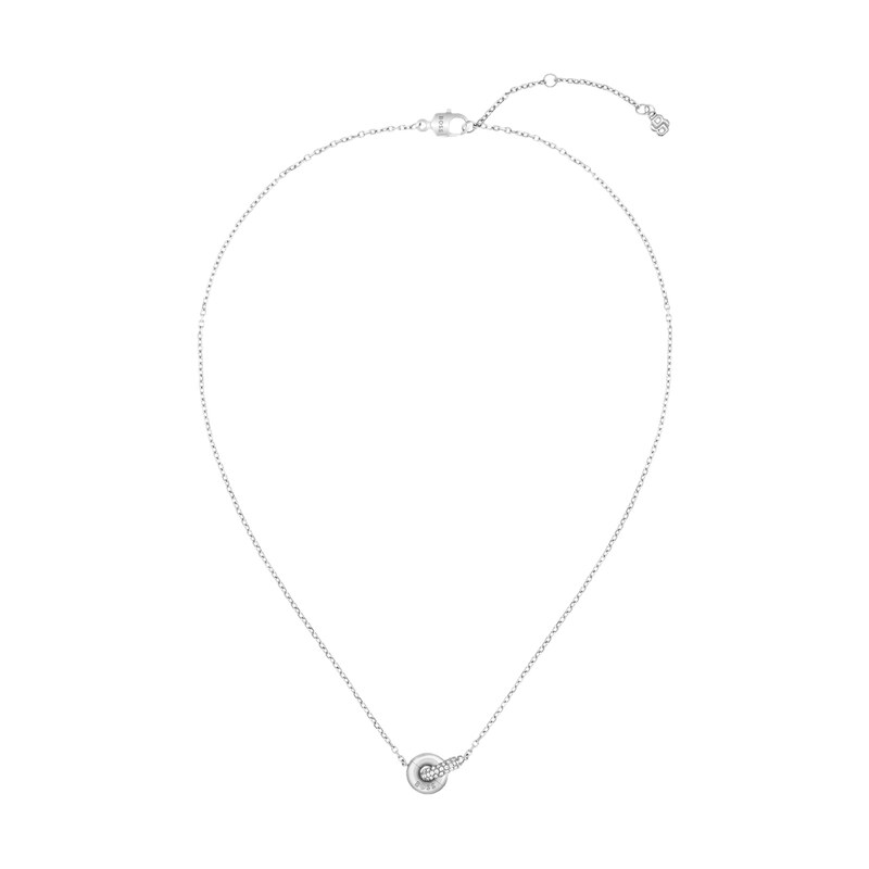 BOSS Silver-tone interlocking-hoop necklace with pavé crystals