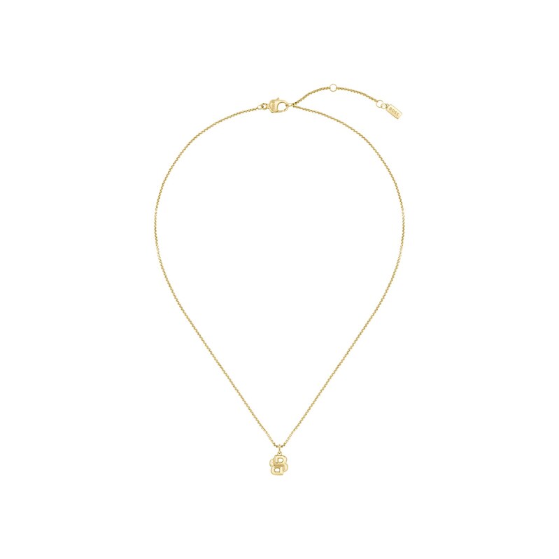 BOSS Gold-tone necklace with Double B monogram pendant
